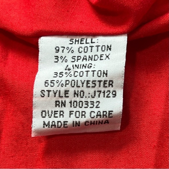 Nine West Red Cropped Pea Coat Jacket Button Up‎ Fitted Casual Medium - Picture 8 of 8